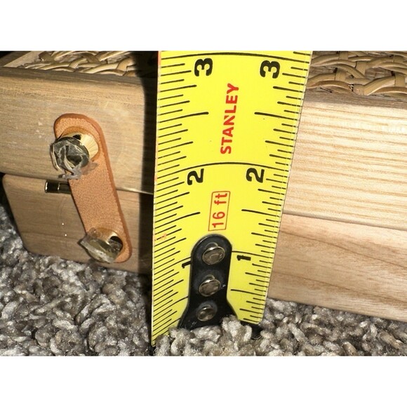 J McLaughlin Eugenie Raffia Pattern Wood Crossbody Bag - Picture 7 of 10